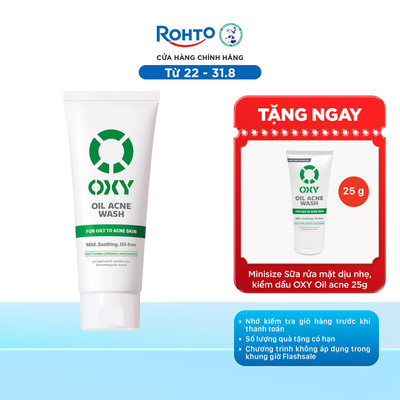 Sữa rửa mặt cho nam Oxy sạch dịu nhẹ, kiềm dầu dạng kem Oxy Oil Acne Wash 100g