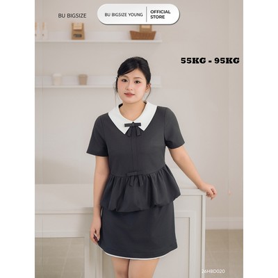 Set bộ áo phối cổ tùng bí BIGSIZE (55kg đến 95kg) – 26HBD020 - [BU Bigsize Young]