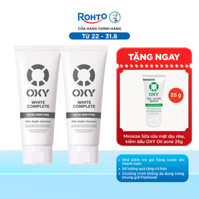 [VB] Combo 2 x Sữa rửa mặt cho nam OXY sạch dịu nhẹ, sáng da OXY White Complete 100g