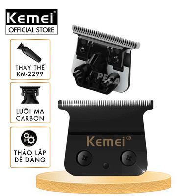 Bộ lưỡi tông đơ chấn viền thay thế cho Kemei KM-2299 bằng thép không gỉ mạ DLC chuyên dụng - Chính hãng