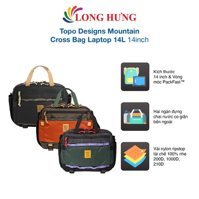Túi đeo chéo Topo Designs Mountain Cross Bag Laptop 14L 14inch - Hàng chính hãng