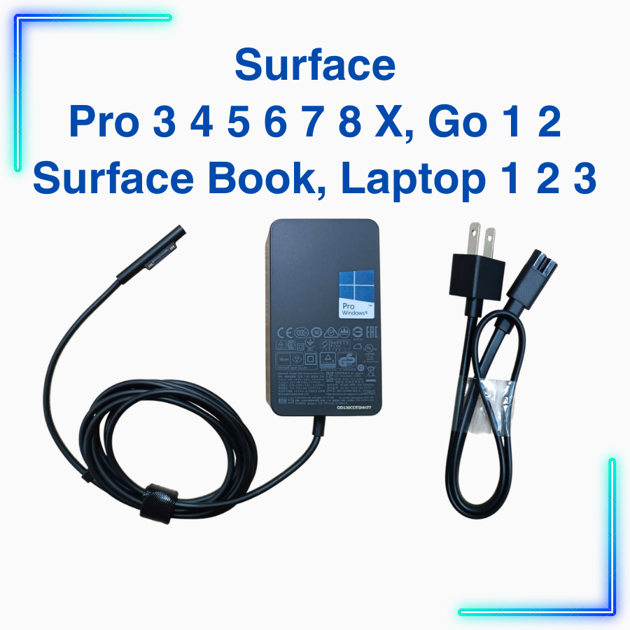 Sạc Microsoft Surface Pro 3 4 5 6 7 8 X, Surface Go 1 2, Surface Laptop 1 2 3, Surface Book - Adapte