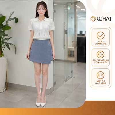 Quần Đùi Nữ 𝐂𝐂𝐇𝐀𝐓 Dáng Suông Kiểu Giả Váy Alessia Cạp Cao Chất Liệu Tuytsi Cao Cấp 16ONS2018AT
