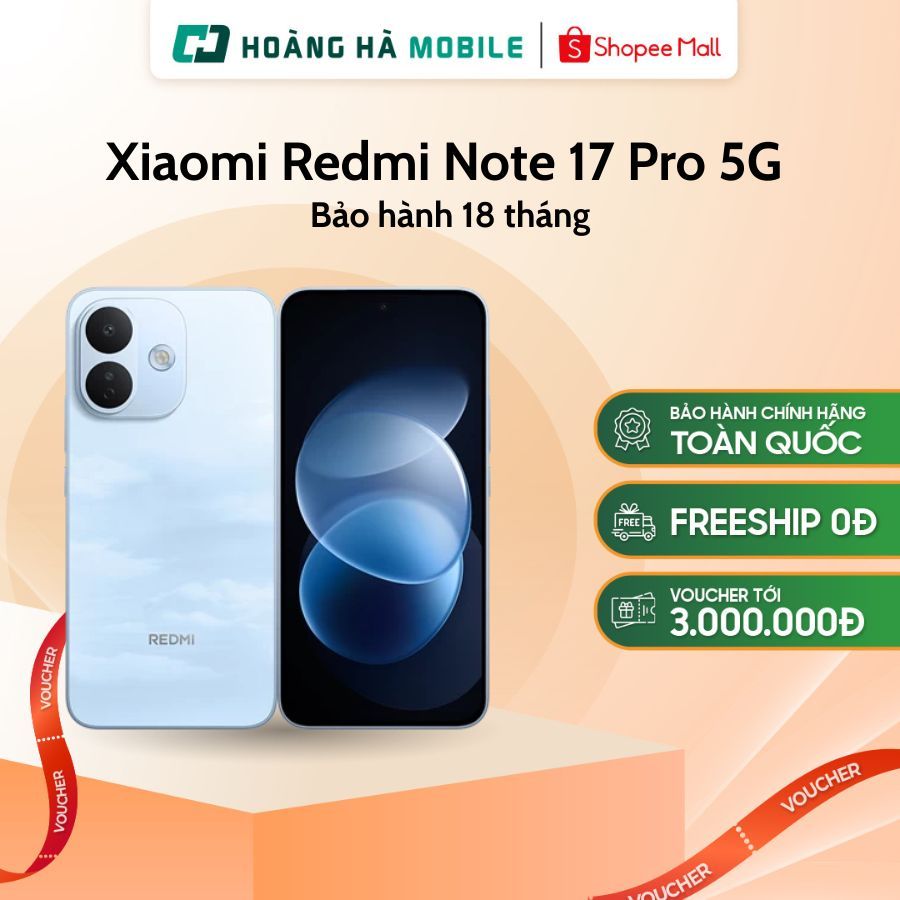 Điện thoại Xiaomi Redmi Note 17 Pro 5G 6GB/256GB  AMOLED 120Hz  Snapdragon 6s Gen 4 Pin  8340 mAh - 