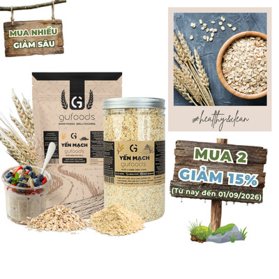 Yến mạch nướng GUfoods - Tiện lợi, Giàu chất xơ, Healthy, Lành mạnh, Tập gym, Eat clean (500g)