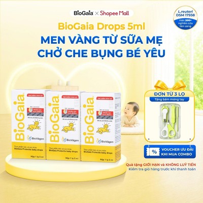 Combo 3 lọ Men vi sinh BioGaia ProTectis Drops cải thiện hệ tiêu hóa xuất xứ Thụy Điển dung tích 5ml
