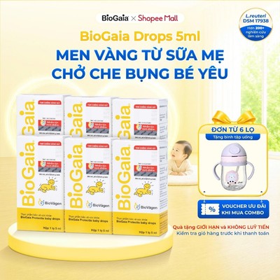 Combo 6 lọ Men vi sinh BioGaia ProTectis Drops cải thiện hệ tiêu hóa xuất xứ Thụy Điển dung tích 5ml [6_5M]