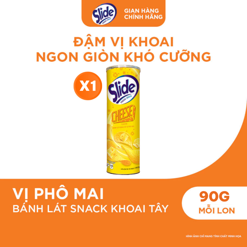 Bánh Lát Snack Khoai Tây Slide Vị Phô Mai 90g
