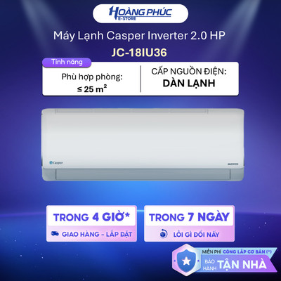 [Phí Lắp đặt 0Đ HCM] JC-18IU36 - Máy Lạnh Casper Inverter 2 HP JC-18IU36