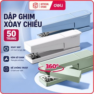 Dập Ghim Xoay Chiều Deli, Dập ghim Văn Phòng Tiện Lợi, Đế Chống Trượt, Chất Liệu Cao Cấp, VPP NS089
