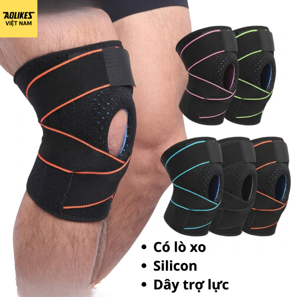 Đai bảo vệ đầu gối AOLIKES 7908 có lò xo trợ lực