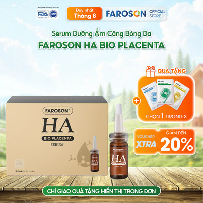 [SET 3 CHAI] Serum Dưỡng Ẩm Căng Bóng Da Faroson Hyaluronic Acid Bio Placenta 3 chai x 10ml