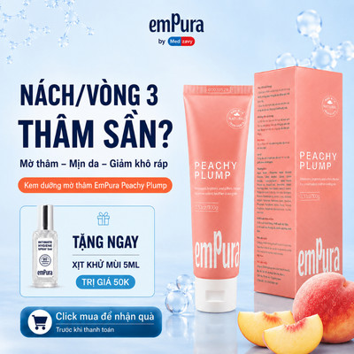 Kem Dưỡng Trắng Giảm Thâm Nách, Thâm Mông EmPura Peachy Plump 100g Hỗ Trợ Cấp Ẩm, Mềm Mịn Sáng Da