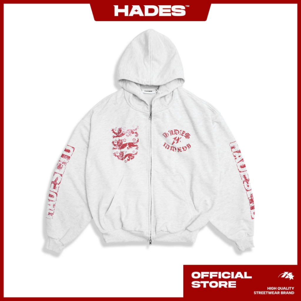ÁO KHOÁC HADES DIVINE GAZE ZIP HOODIE / Trắng Đỏ.
