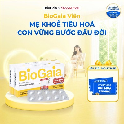 Combo 2 men vi sinh BioGaia ProTectis Dạng viên cải thiện hệ tiêu hóa cho bé từ 2 tuổi Thụy Điển hộp 10 viên