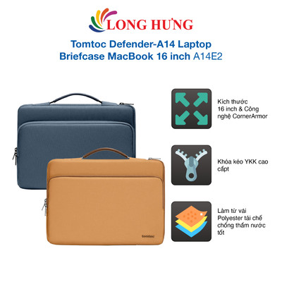 Túi xách chống sốc Tomtoc Defender-A14 Laptop Briefcase MacBook 16 inch A14E2 - Hàng chính hãng