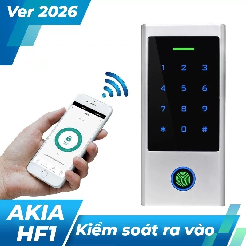 Kiểm soát ra vào AKIA HF1 - Khóa chuyên dụng cho Nhà Trọ, Căn hộ cho thuê, Quản lý 500 vân tay, Độ b