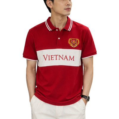 GIORDANO Áo Thun Nam Có Cổ Họa Tiết Thêu Logo National Polo 01016352