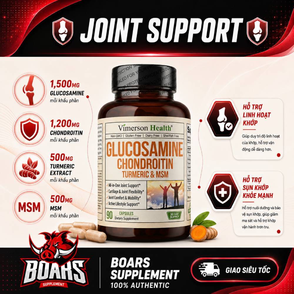 Viên Uống Vimerson Health Glucosamine Chondroitin MSM Turmeric