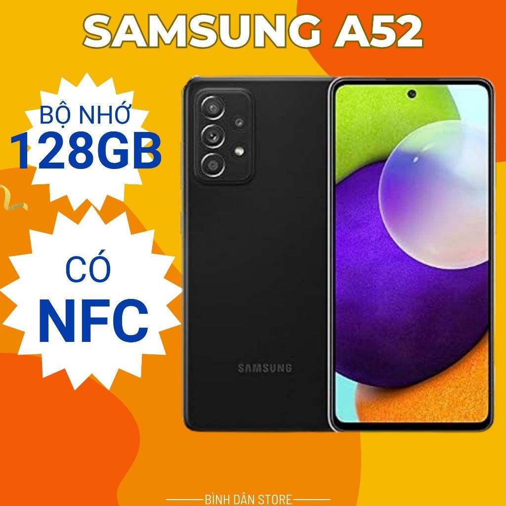 Điện thoại SamSung A52(Có NFC) dùng app Vneid nghân hàng Bình thường, 8G/128Gb điện thoại giá rẻ
