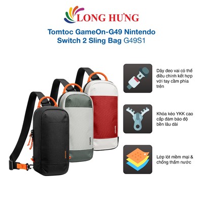 Túi đeo chéo Tomtoc GameOn-G49 Nintendo Switch 2 Sling Bag G49S1 - Hàng chính hãng