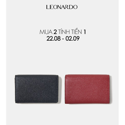 Ví Da Nam Leonardo Ví Card Holder James da Epsom cao cấp card holder nhỏ gọn chống trầy xước thiết kế tối giản