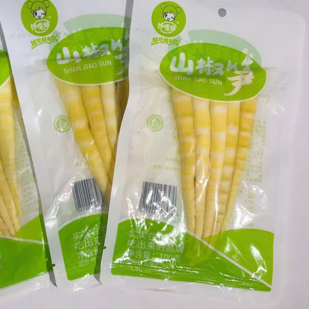 [COMBO 5 GÓI] Măng Ớt Shan Jiao Sun 100gr – Măng Ngâm Chua Cay Giòn Sần Sật