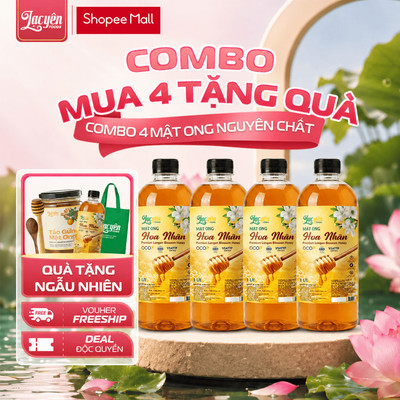 Combo 4 Chai Mật Ong Nguyên Chất Lạc Yên Foods