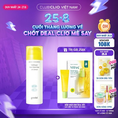 [Săn Deal]Tinh Chất Chống Nắng Goodal Green Tangerine Vita C Dark Spot Care Sun Serum SPF 50+ PA+++ 50ml