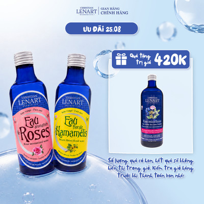 Combo Toner hoa hồng hỗ trợ ngừa oxy hóa và Toner hoa kim mai làm dịu Christian Lenart 200ml