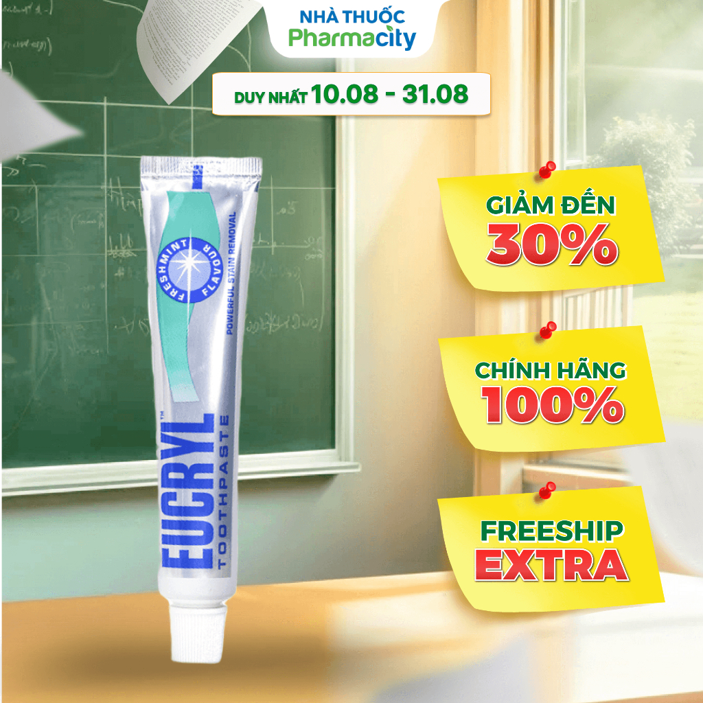 Kem đánh răng Eucryl vị bạc hà thơm mát (tuýp 62g)