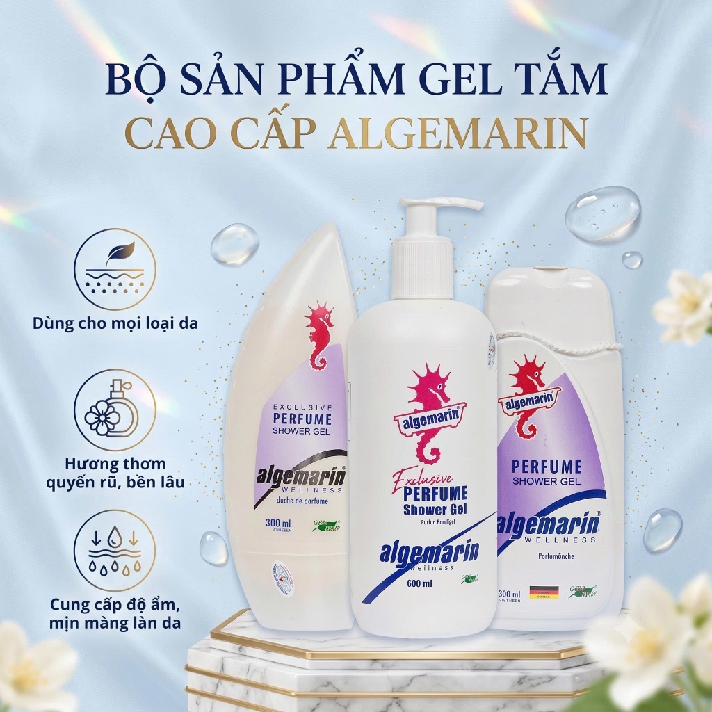Sữa tắm cá ngựa hương nước hoa ALGEMARIN Exclusive Perfume Shower Gel Đức - 600ml