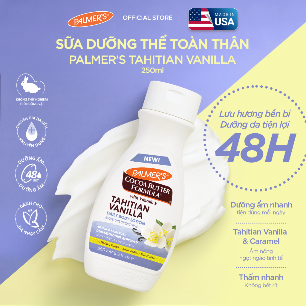 [Palmer's] Sữa Dưỡng Thể Palmers Cocoa Butter Formula with Vitamin E Tahitian Vanilla Daily Body Lot