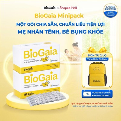 Combo 2 hộp men vi sinh BioGaia ProTectis Minipack cải thiện hệ tiêu hóa xuất xứ Thụy Điển, 1 hộp 30 gói