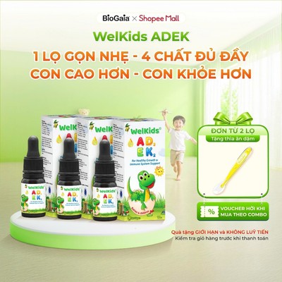 Combo 3 Vitamin WelKids ADEK bổ sung D3K2 kết hợp Vitamin A, E giúp bé phát triển chiều cao, nâng cao đề kháng, 10ml