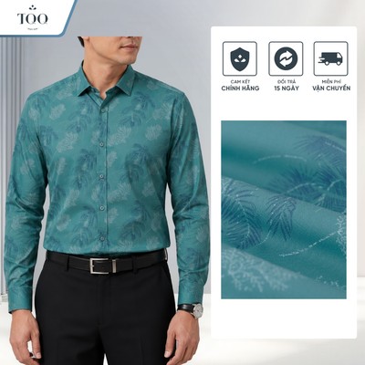 Áo Sơ Mi Nam Vải Bamboo Hoa Trẻ Trung Thời Trang Dáng Slimfit Vạt Tôm Không Túi Ngực TQQ H403CS