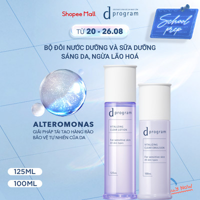 Nước dưỡng & sữa dưỡng sáng,chăm sóc da nhạy cảm,ngăn ngừa lão hóa d Program Vitalizing Clear Lotion125ml&Emulsion 100ml