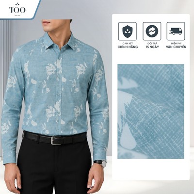 Áo Sơ Mi Nam Hoa Trẻ Trung Dáng Slimfit Trẻ Trung Vải Bamboo Chống Nhăn Co Giãn Nhẹ TQQ H431CS