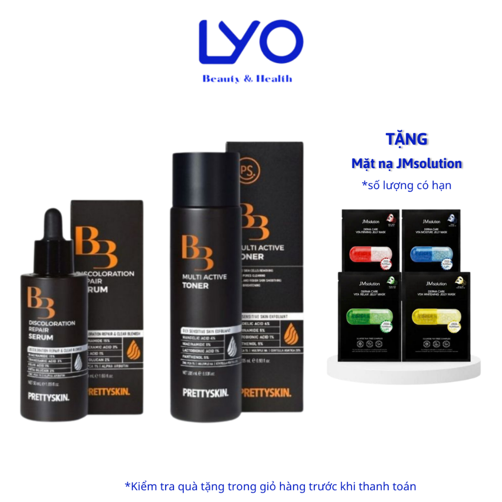 Nước Hoa Hồng Dịu Nhẹ & Tinh Chất Mờ Thâm Nám Prettyskin B3 Discolororation Repair Serum/B3 Multi Ac