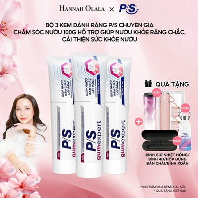 [HANNAH OLALA] Bộ 3 Kem đánh răng P/S GumExpert 100g giúp nướu khỏe, răng trắng sáng & ngăn ngừa các vấn đề răng miệng