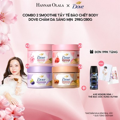 [HANNAH LIVESTREAM] Combo 2 Smoothie Tẩy Tế Bào Chết Body Dove Chăm Da Sáng Mịn 298g/280g