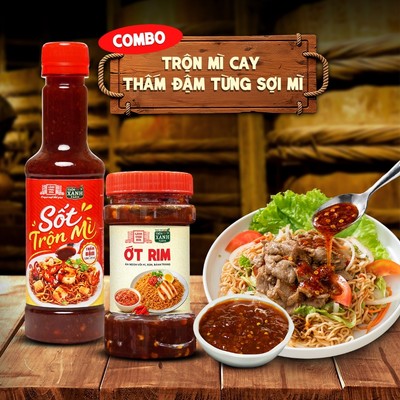Combo 2 món gồm Sốt trộn mì 300g và Ớt Rim 140g Làng Chài Xưa - Nguyên liệu tươi ngon đặc biệt