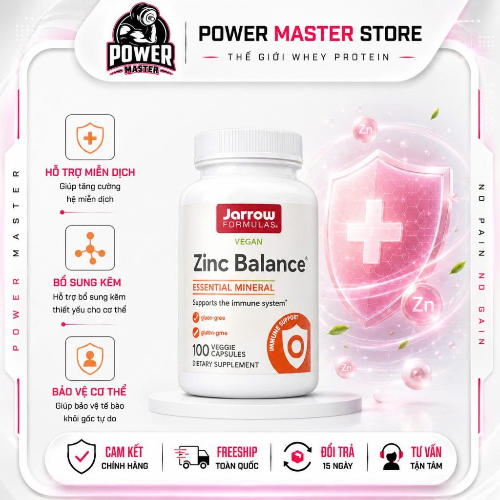Jarrow Formulas Vegan Zinc Balance – Bổ Sung Kẽm