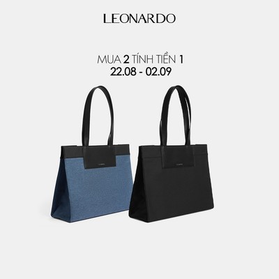 Túi Tote Zen Chất Liệu Vải Phối Da Microfiber Tinh Tế Thương Hiệu LEONARDO