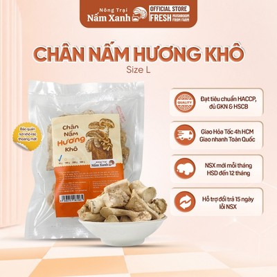 [Size L] CHÂN Nấm Hương (Nấm Đông Cô) Khô 50gr 100g 200g Làm Chà Bông Khô Nấm Cực Ngon - Nông Trại Nấm Xanh