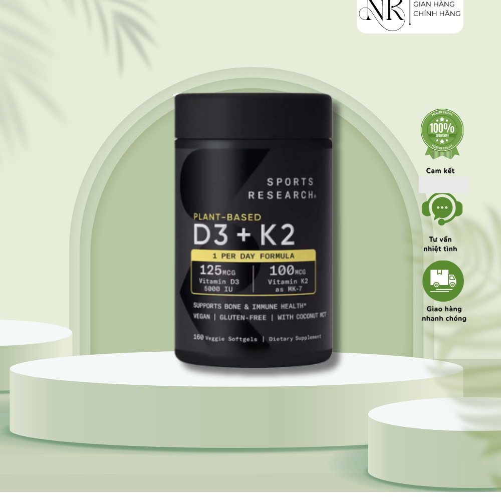 (HỎA TỐC) VITAMIN D2 + K3 SPORT RESEARCH