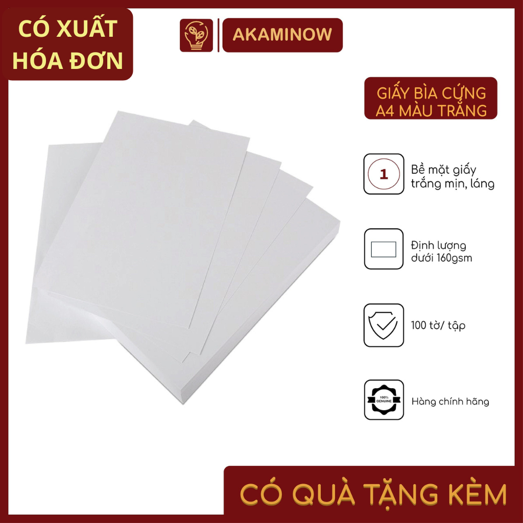 Giấy bìa cứng A4/A3 màu trắng