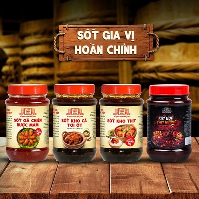 Combo 4 Hủ Sốt Làng Chài Xưa - Sốt ướp thịt nướng BBQ Sốt kho cá Sốt kho thịt Sốt gà chiên nước mắm