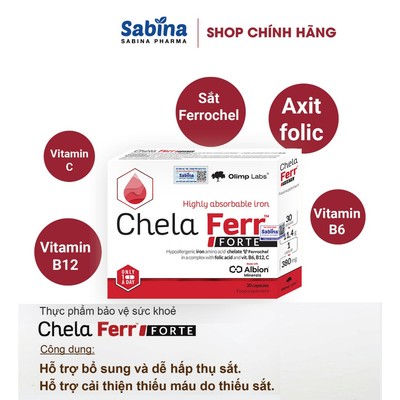 Sắt Chela Ferr™ Forte -Thực phẩm bảo vệ sức khoẻ chứa sắt Ferrochel dạng Chelate cho bà bầu và sau sinh11,4g-Olimp Labs