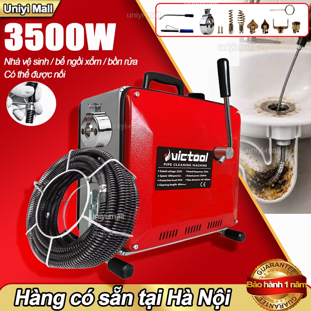 Máy thông tắc cống lò xo,máy thông cống lò xo 3500W,máy thông cống -lõi đồng 100%,lò xo tự động tiến